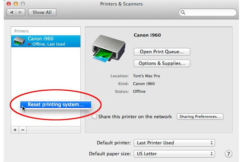 Add network printer mac os